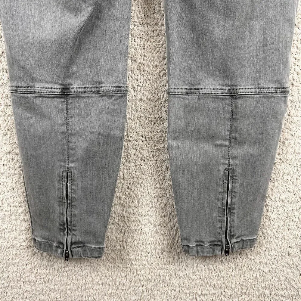 Liverpool Jeans Womens 16/33 Gray Wash Crop Cargo‎ Stretch Mid Rise Zip Ankle